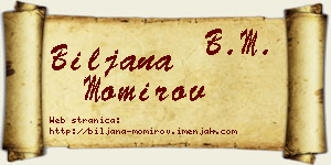 Biljana Momirov vizit kartica